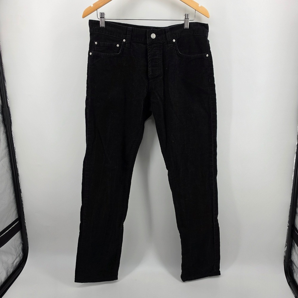 Carhartt WIP Klondike Pant Black Corduroy Tapered Fit Mens 33x32 Button Fly